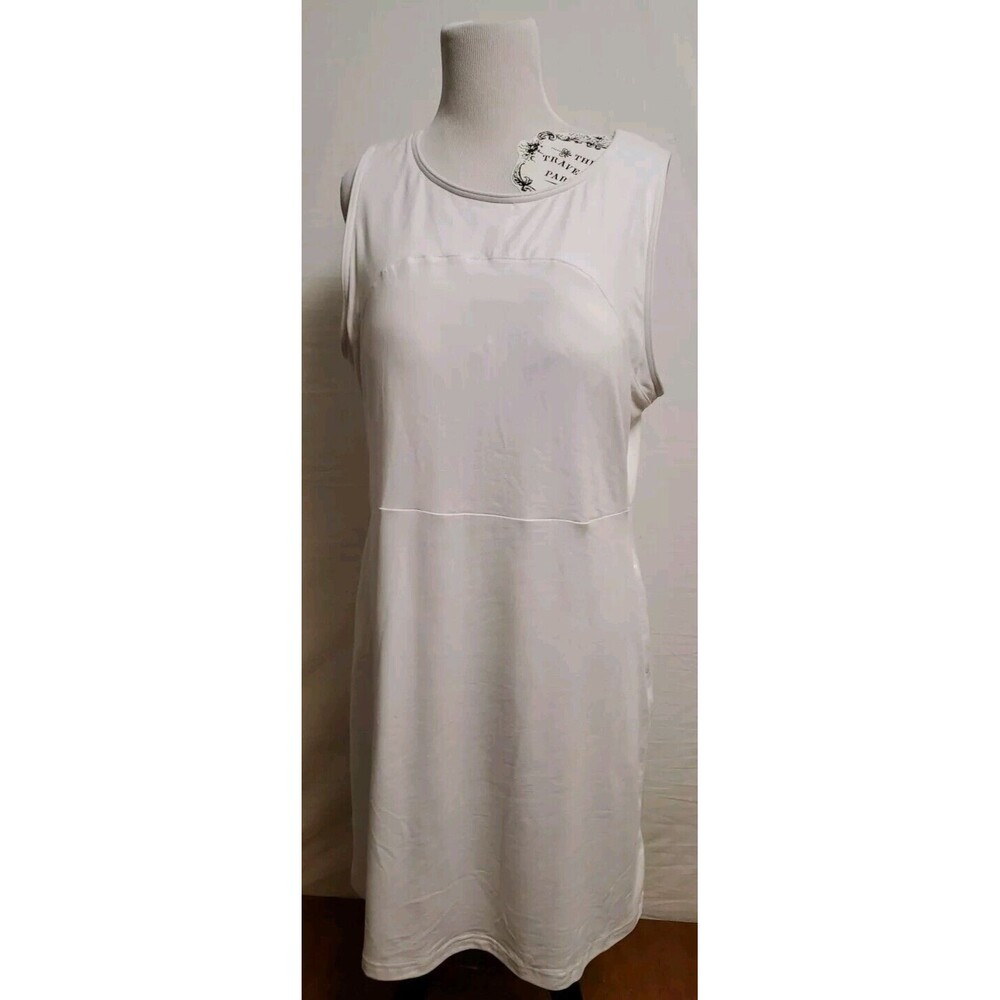 Willow Blossom Athletic Dress w Pockets White Athleisure Shelf Bra Jersey Sz XL